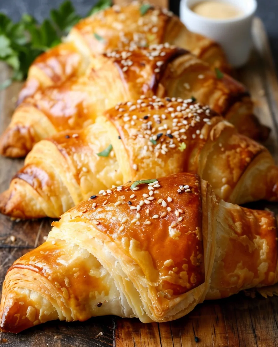 Schinken-Käse-Hörnchen mit Blätterteig