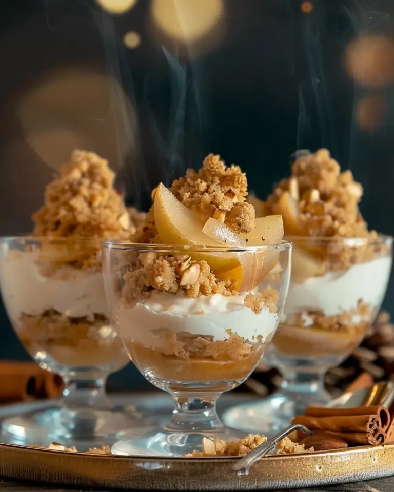Bratapfel-Crumble auf Zimtcreme- Dessert im Glas