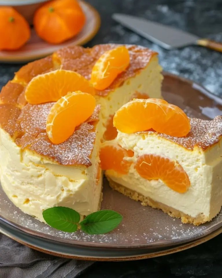 Käsekuchen mit Mandarinen ohne Boden- so cremig