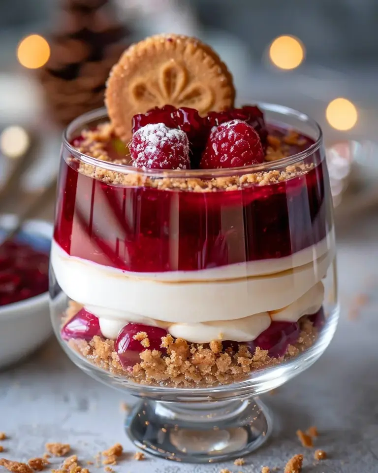 Spekulatius Dessert mit Himbeeren- Nachtisch zu Weihnachten