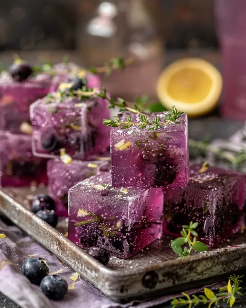 Blueberry Lemonade Ice Cubes