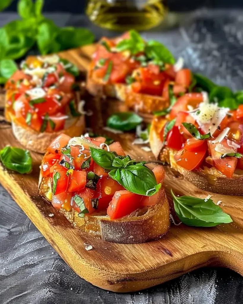 Bruschetta mit Tomaten und Knoblauchöl