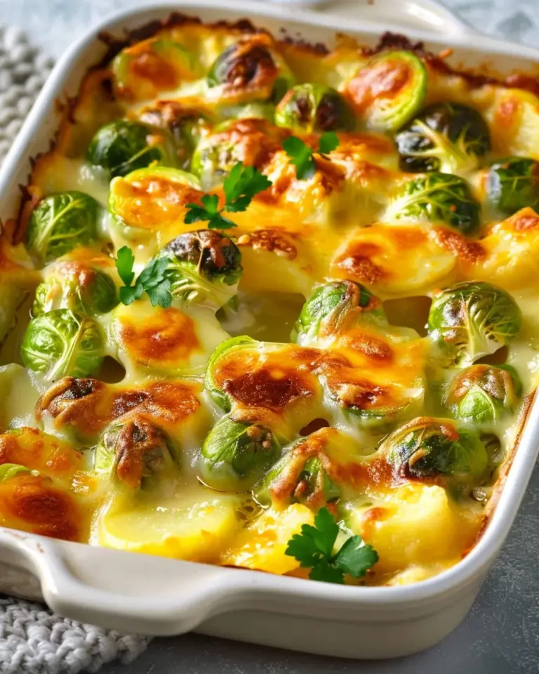 Rosenkohlauflauf- mit Kartoffeln und Käse