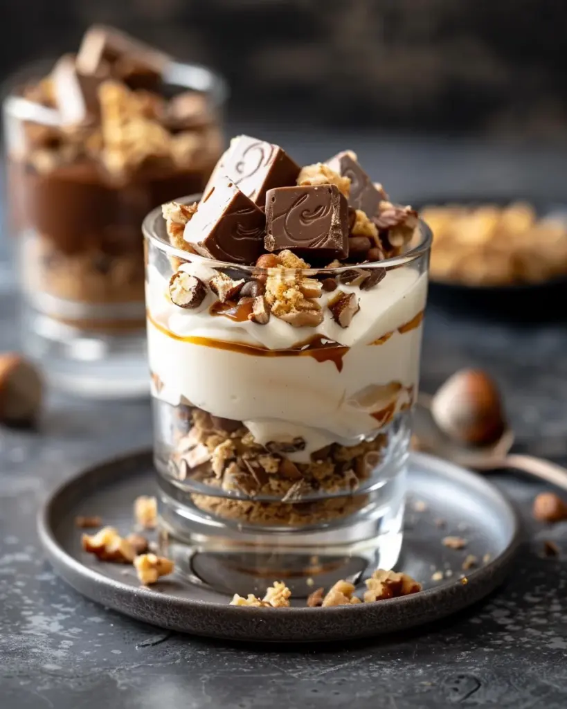 Toffifee-Dessert im Glas- Karamell trifft Schoko