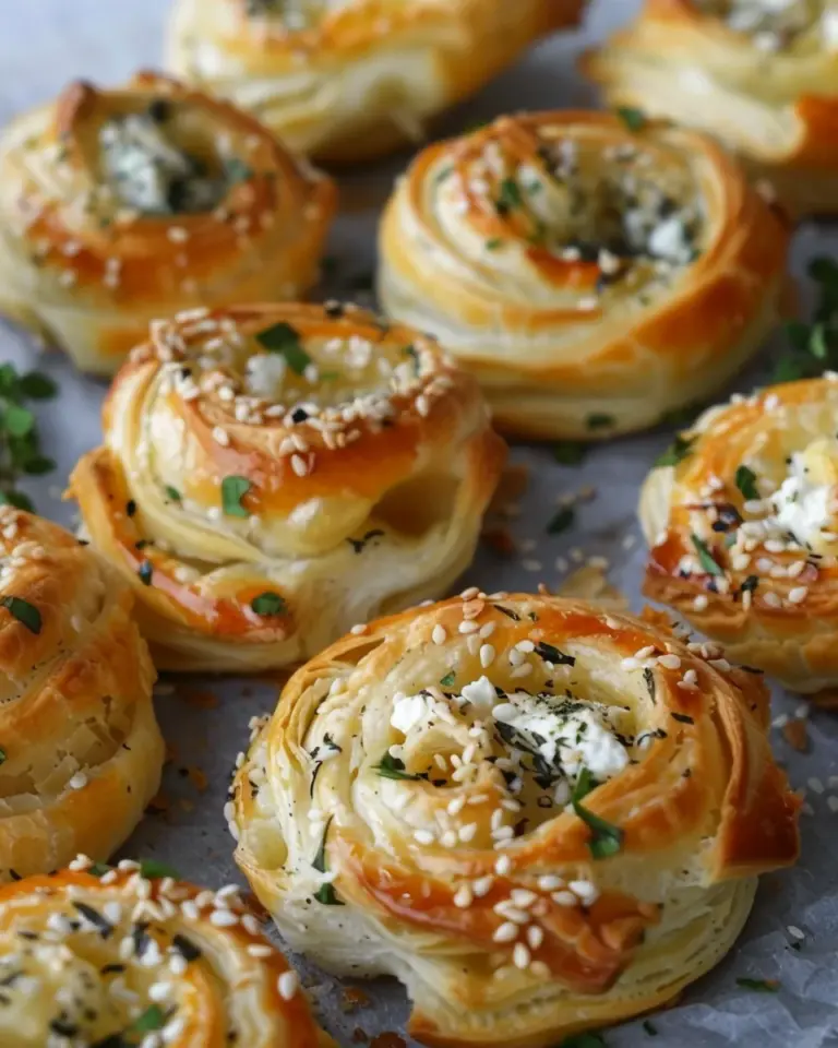 Blätterteig-Feta-Schnecken- Rezept