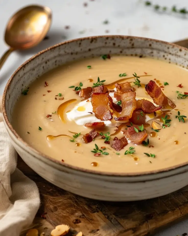 Maronencremesuppe mit Speckchips- cremig nussig